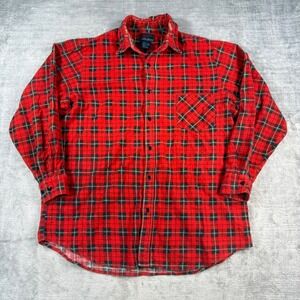 Champion Shirt Mens Large Red Clan Wallace Plaid Vtg Distressed Flannel Grunge